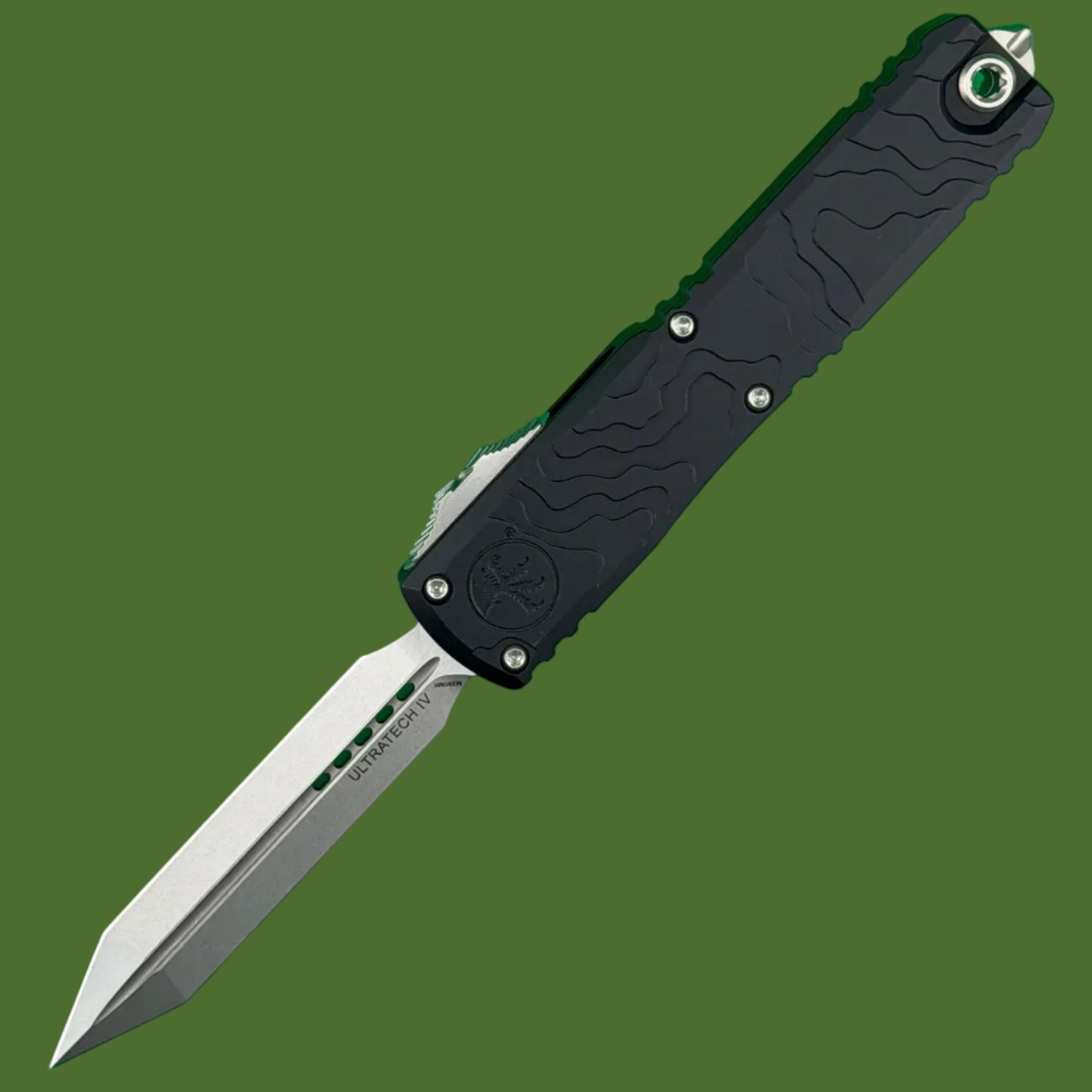 Microtech Ultratech Spartan Gen IV Topographic Deep Engraved Stonewash Standard 12234TP-10