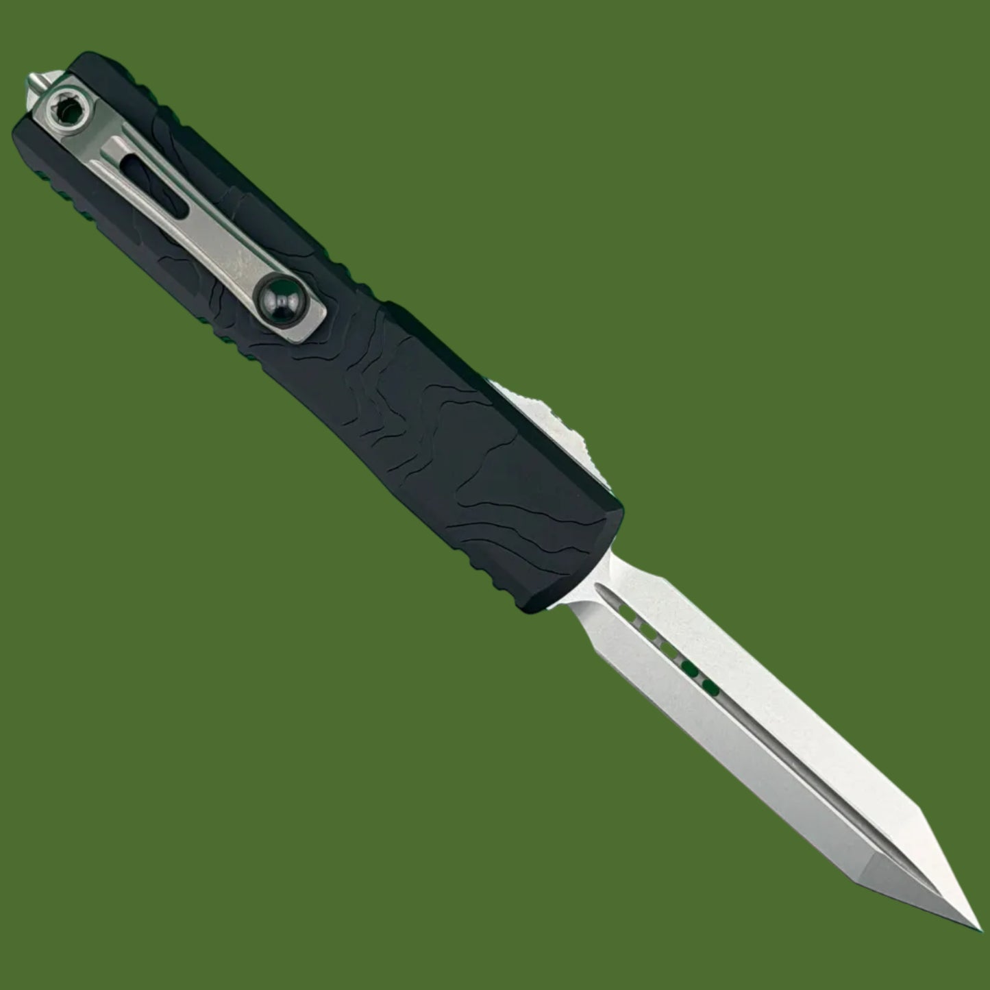 Microtech Ultratech Spartan Gen IV Topographic Deep Engraved Stonewash Standard 12234TP-10