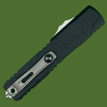 Microtech Ultratech Spartan Gen IV Topographic Deep Engraved Stonewash Standard 12234TP-10