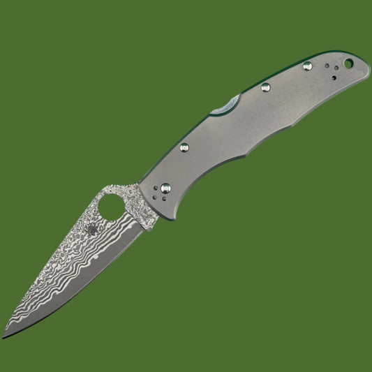 Spyderco Endura 4 Lockback Titanium/Damascus C10TIPD