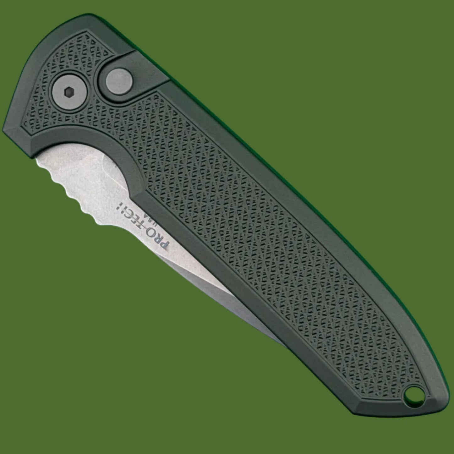 Protech Rockeye Auto Carbide Textured OD Green Magnacut LG3105-GREEN