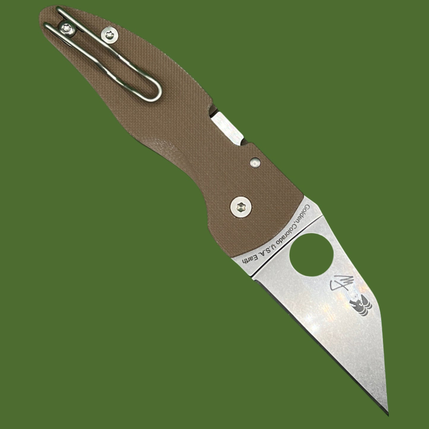 Spyderco MicroJimbo Sprint Run Compression Lock (Brown G-10, 15V Steel)