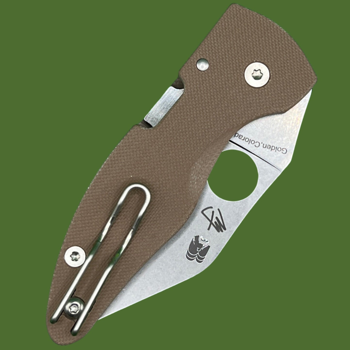 Spyderco MicroJimbo Sprint Run Compression Lock (Brown G-10, 15V Steel)