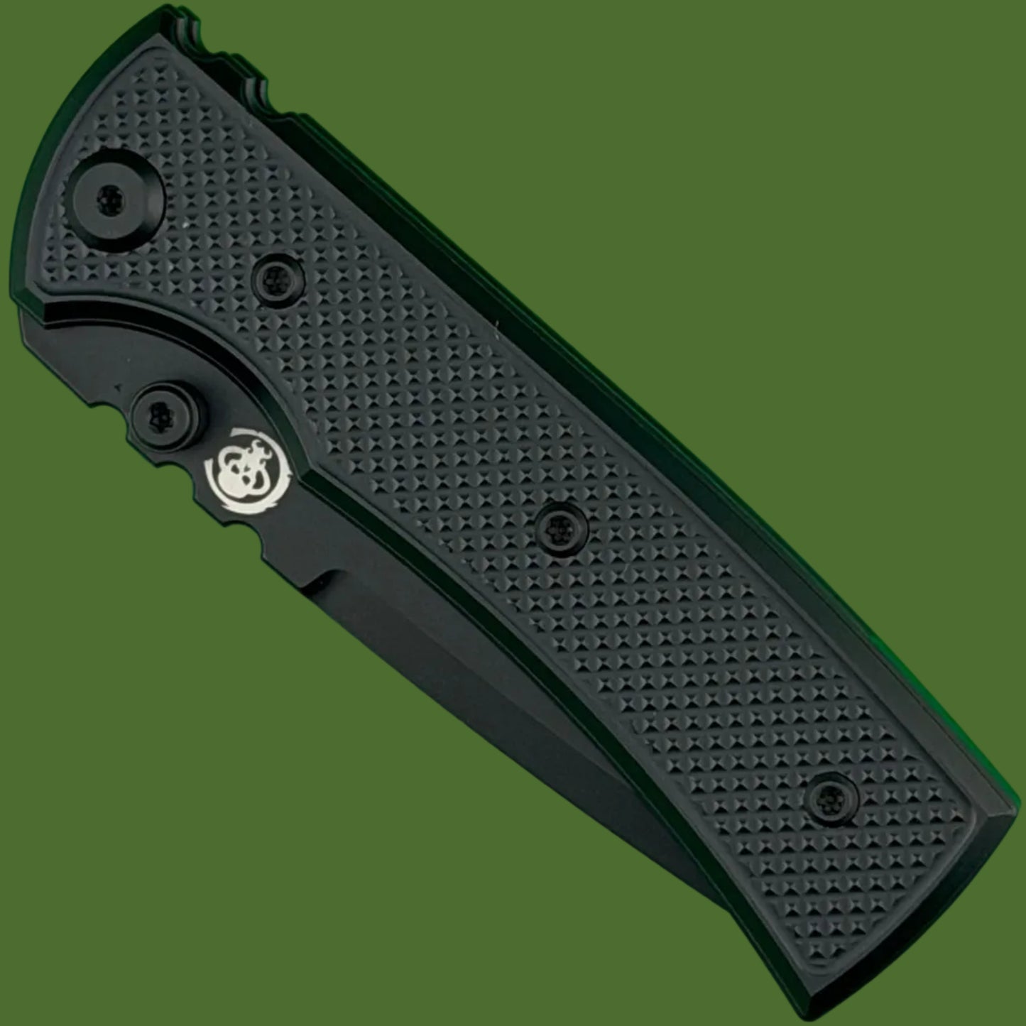 Chaves Blue Label Redencion Street Liner Lock Black Knurled Aluminum Handles Black Hardware (Black Tanto)