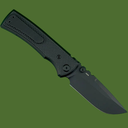 Chaves Blue Label Redencion Street Liner Lock Black Knurled Aluminum Handles Black Hardware (Black Drop Point)