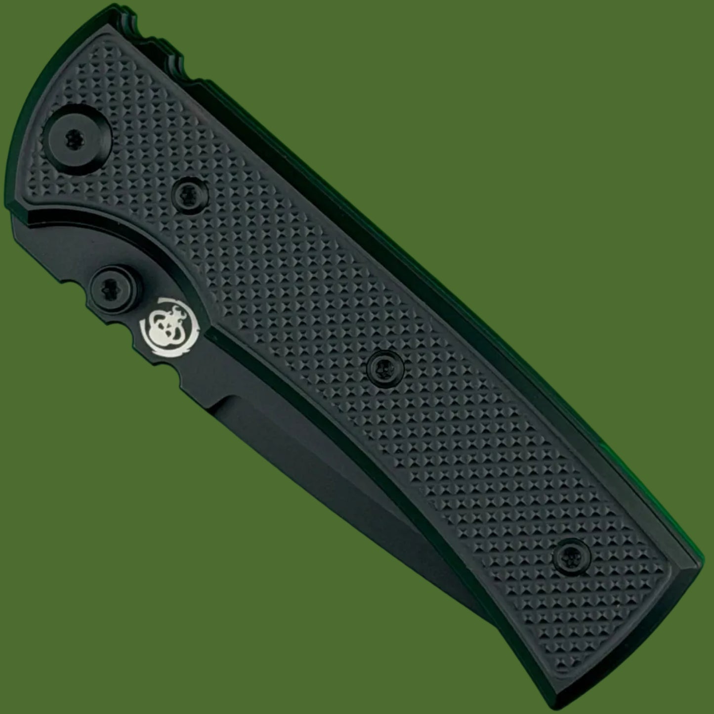 Chaves Blue Label Redencion Street Liner Lock Black Knurled Aluminum Handles Black Hardware (Black Drop Point)