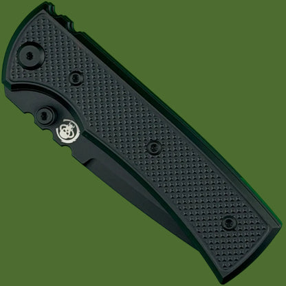 Chaves Blue Label Redencion Street Liner Lock Black Knurled Aluminum Handles Black Hardware (Black Drop Point)