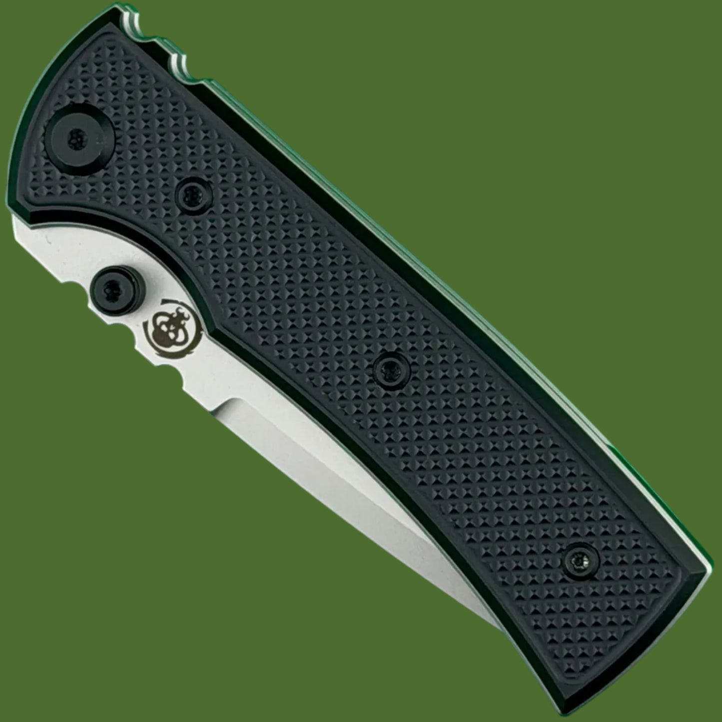 Chaves Blue Label Redencion Street Liner Lock Black Knurled Aluminum Handles Black Hardware (Stonewash Tanto)