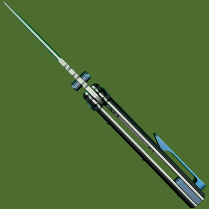 Chaves Blue Label Redencion Street Liner Lock Black Knurled Aluminum Handles Blue Hardware (Stonewash Drop Point)