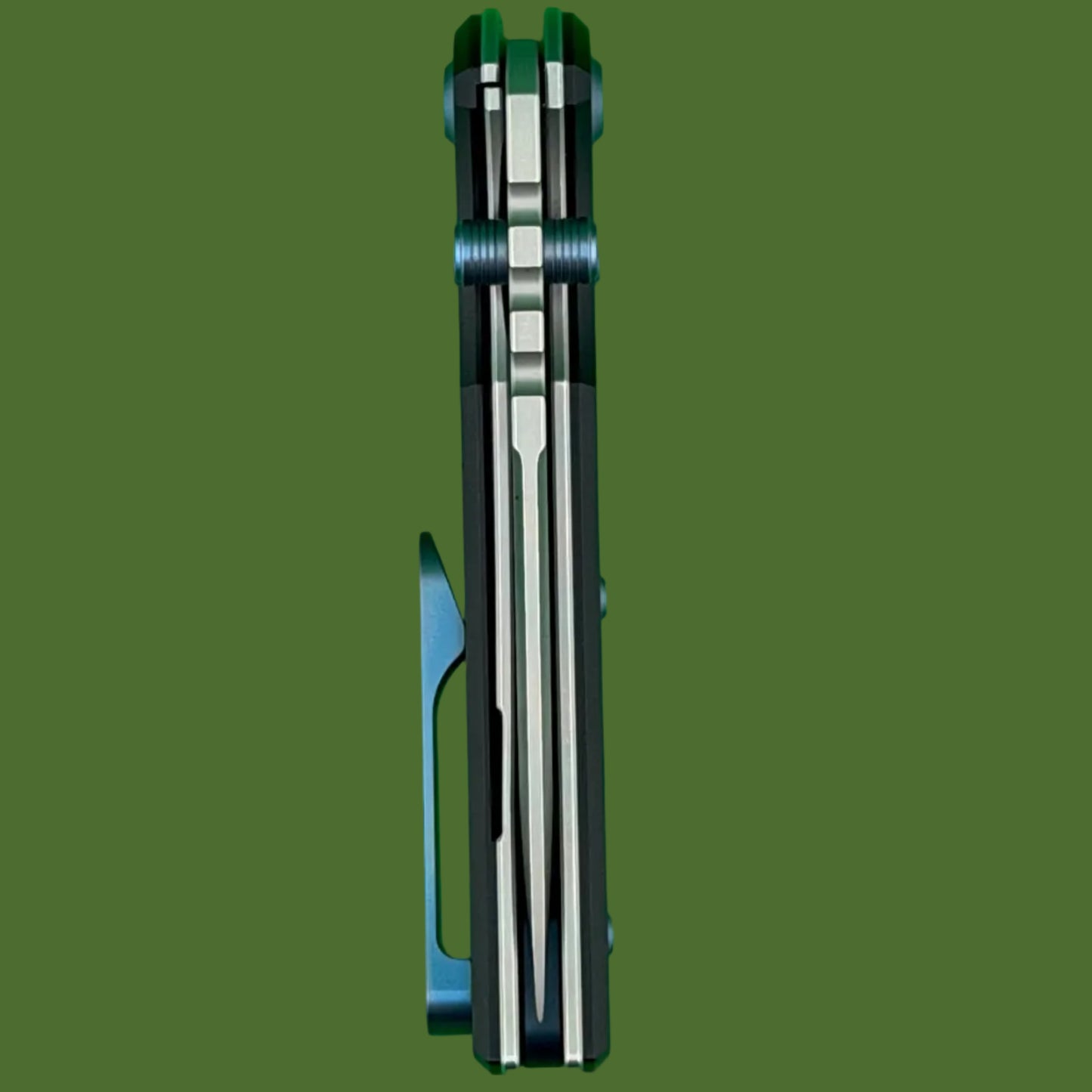 Chaves Blue Label Redencion Street Liner Lock Black Knurled Aluminum Handles Blue Hardware (Stonewash Drop Point)