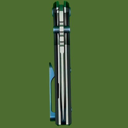 Chaves Blue Label Redencion Street Liner Lock Black Knurled Aluminum Handles Blue Hardware (Stonewash Drop Point)