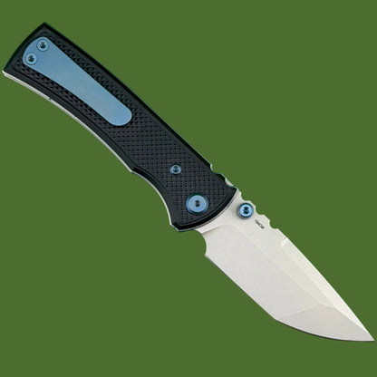Chaves Blue Label Redencion Street Liner Lock Black Knurled Aluminum Handles Blue Hardware (Stonewash Tanto)