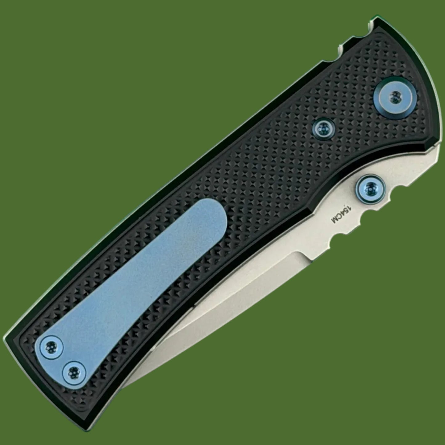 Chaves Blue Label Redencion Street Liner Lock Black Knurled Aluminum Handles Blue Hardware (Stonewash Tanto)