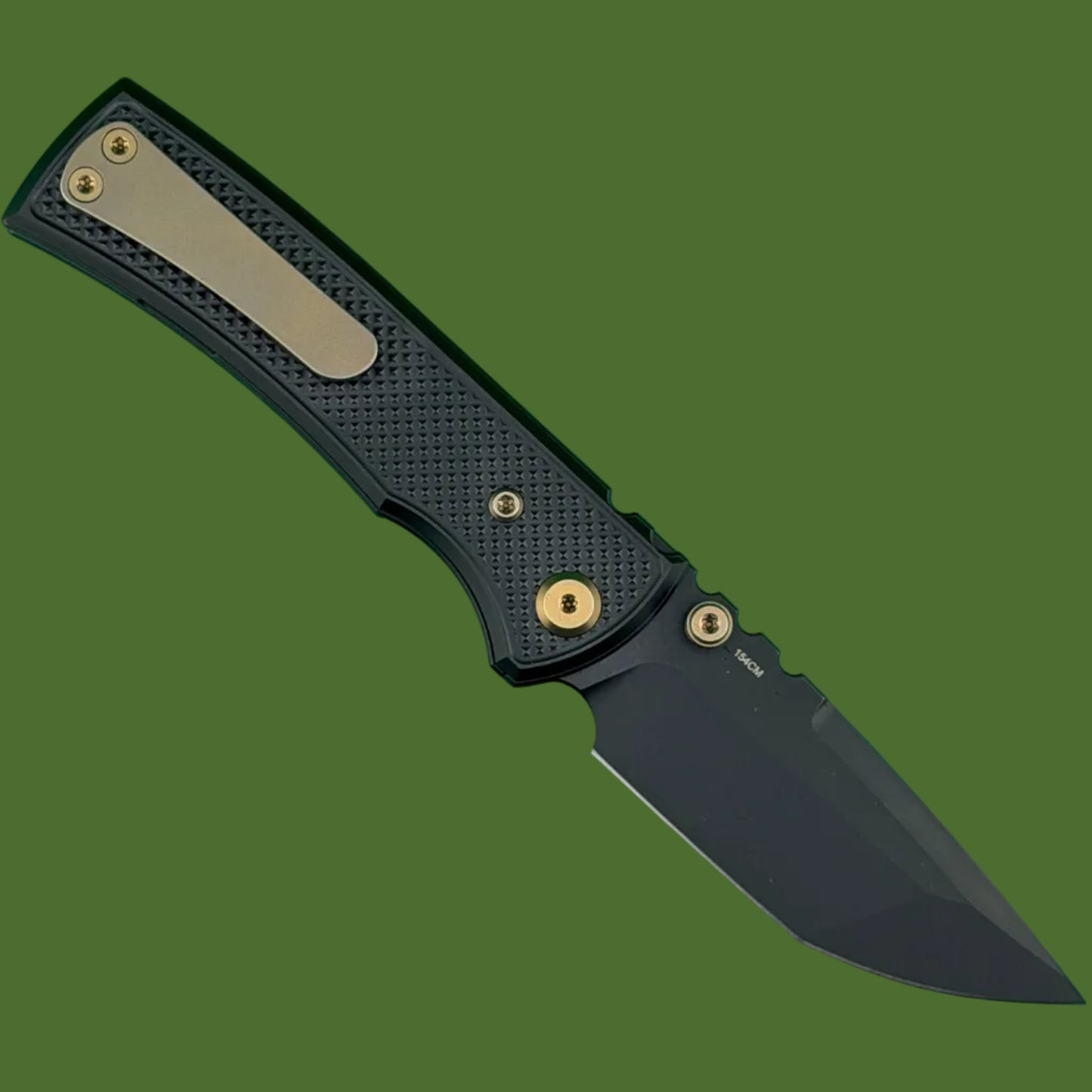 Chaves Blue Label Redencion Street Liner Lock Black Knurled Aluminum Handles Bronze Hardware (Black Tanto)