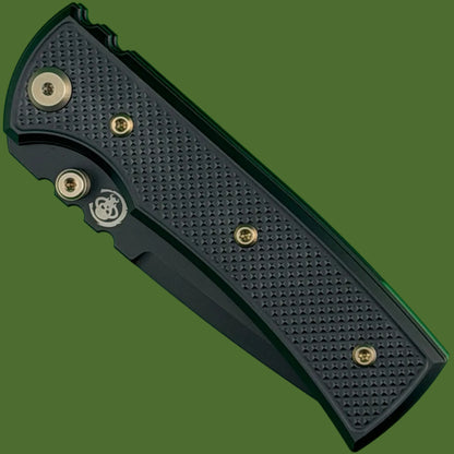 Chaves Blue Label Redencion Street Liner Lock Black Knurled Aluminum Handles Bronze Hardware (Black Tanto)