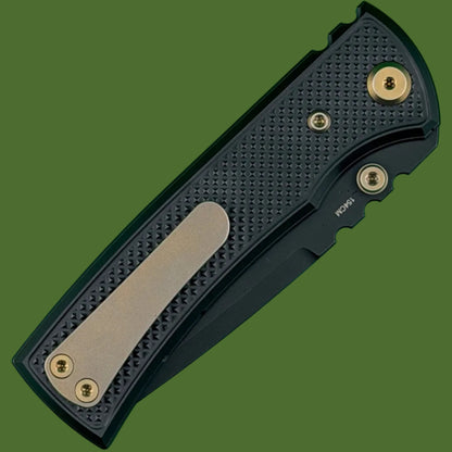 Chaves Blue Label Redencion Street Liner Lock Black Knurled Aluminum Handles Bronze Hardware (Black Tanto)