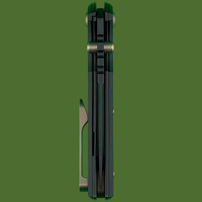 Chaves Blue Label Redencion Street Liner Lock Black Knurled Aluminum Handles Bronze Hardware (Black Tanto)