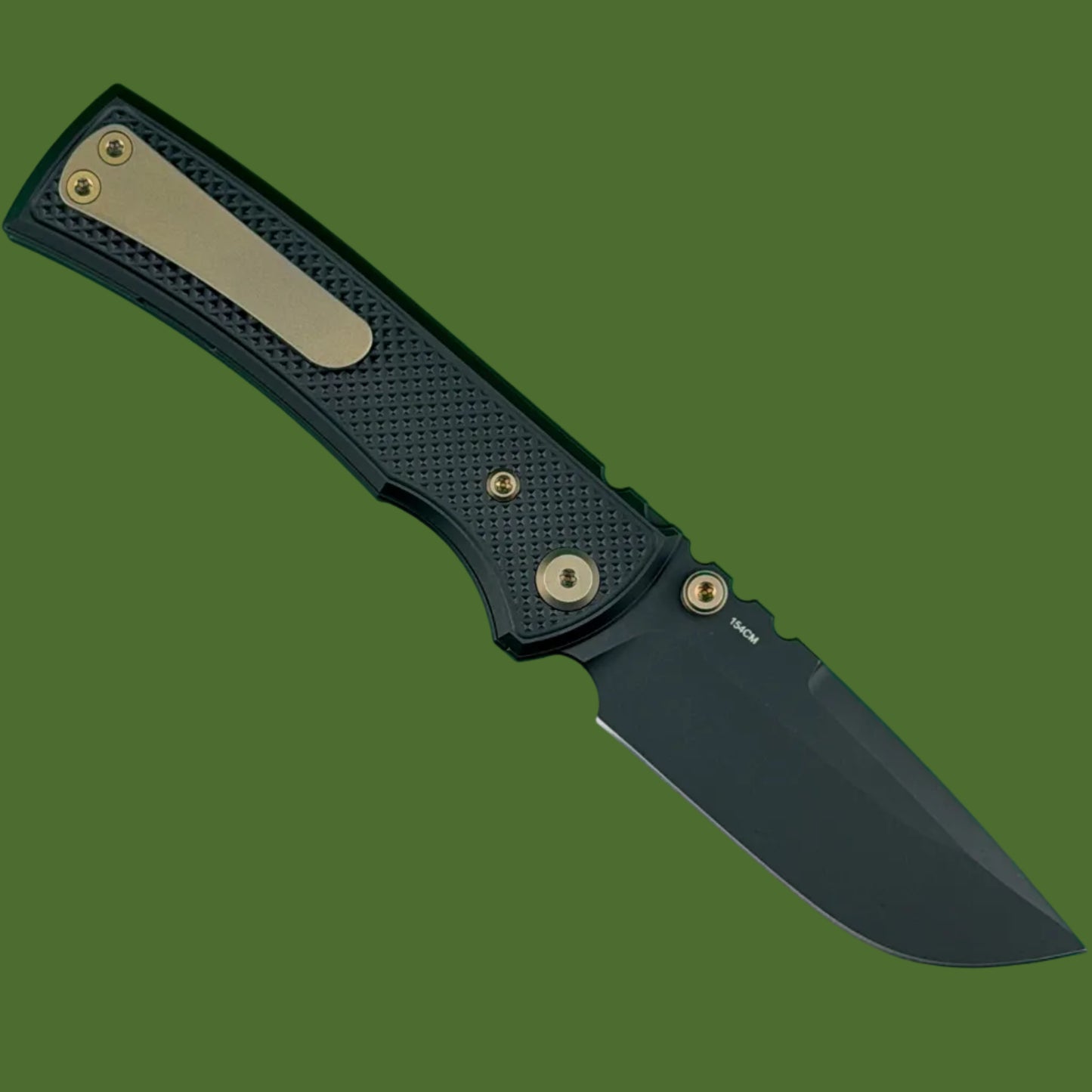 Chaves Blue Label Redencion Street Liner Lock Black Knurled Aluminum Handles Bronze Hardware (Black Drop Point)