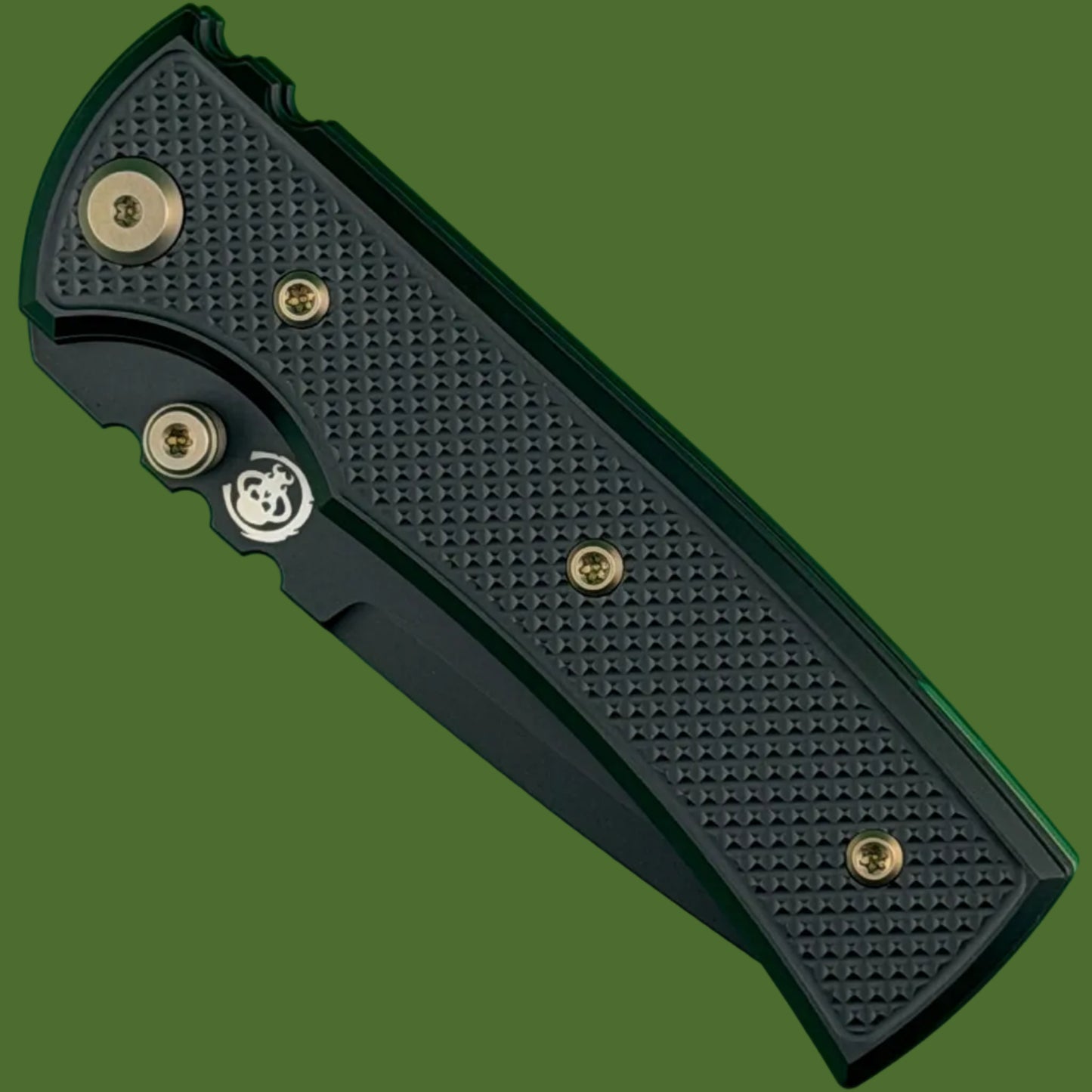 Chaves Blue Label Redencion Street Liner Lock Black Knurled Aluminum Handles Bronze Hardware (Black Drop Point)