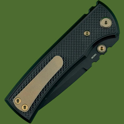 Chaves Blue Label Redencion Street Liner Lock Black Knurled Aluminum Handles Bronze Hardware (Black Drop Point)