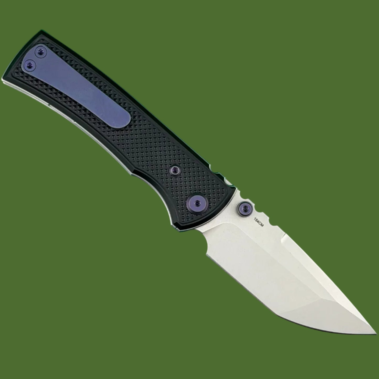 Chaves Blue Label Redencion Street Liner Lock Black Knurled Aluminum Handles Purple Hardware (Stonewash Tanto)