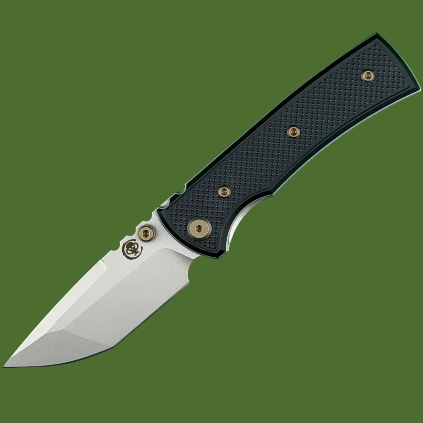 Chaves Blue Label Redencion Street Liner Lock Black Knurled Aluminum Handles Bronze Hardware (Stonewash Tanto)