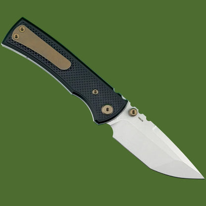 Chaves Blue Label Redencion Street Liner Lock Black Knurled Aluminum Handles Bronze Hardware (Stonewash Tanto)