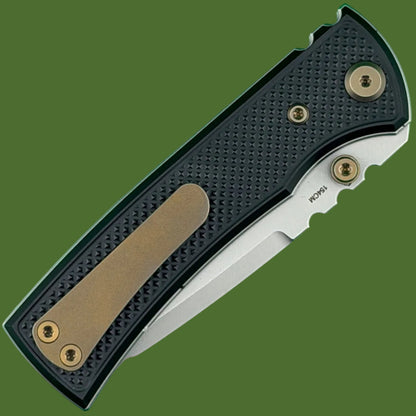 Chaves Blue Label Redencion Street Liner Lock Black Knurled Aluminum Handles Bronze Hardware (Stonewash Tanto)