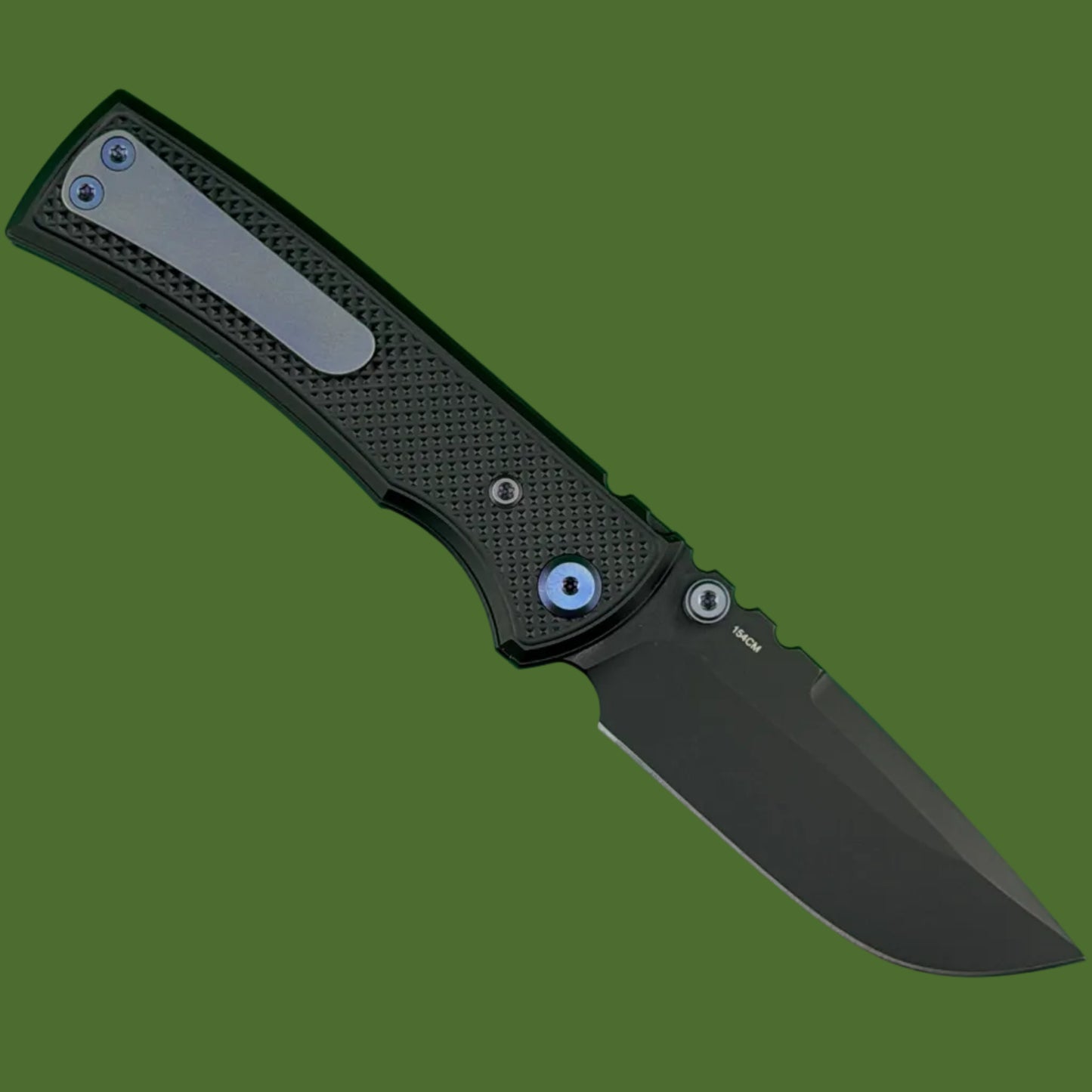 Chaves Blue Label Redencion Street Liner Lock Black Knurled Aluminum Handles Purple Hardware (Black Drop Point)