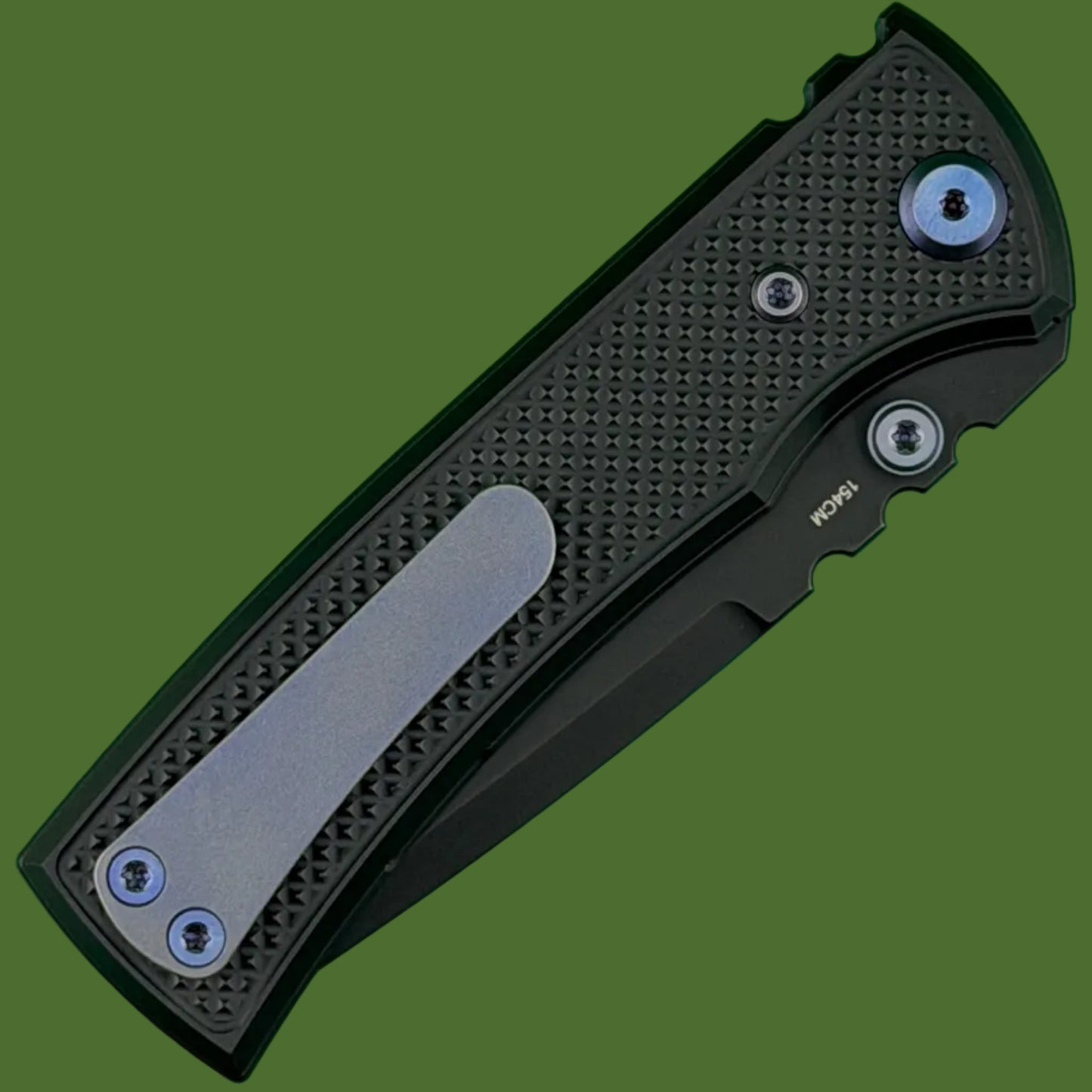Chaves Blue Label Redencion Street Liner Lock Black Knurled Aluminum Handles Purple Hardware (Black Drop Point)