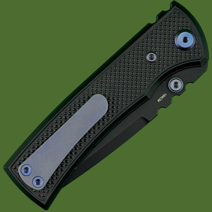 Chaves Blue Label Redencion Street Liner Lock Black Knurled Aluminum Handles Purple Hardware (Black Drop Point)