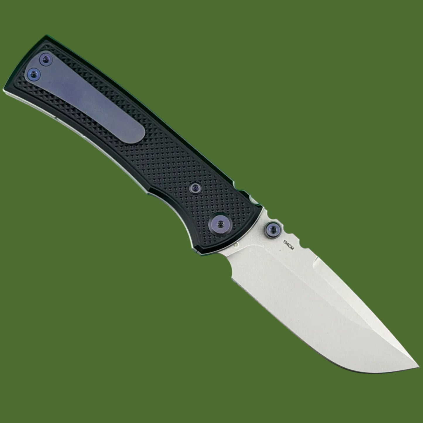 Chaves Blue Label Redencion Street Liner Lock Black Knurled Aluminum Handles Purple Hardware (Stonewash Drop Point)