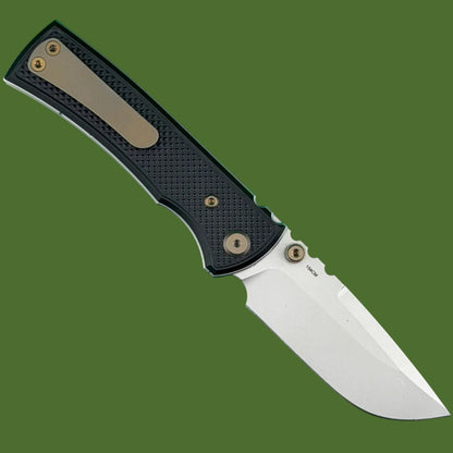 Chaves Blue Label Redencion Street Liner Lock Black Knurled Aluminum Handles Bronze Hardware (Stonewash Drop Point)