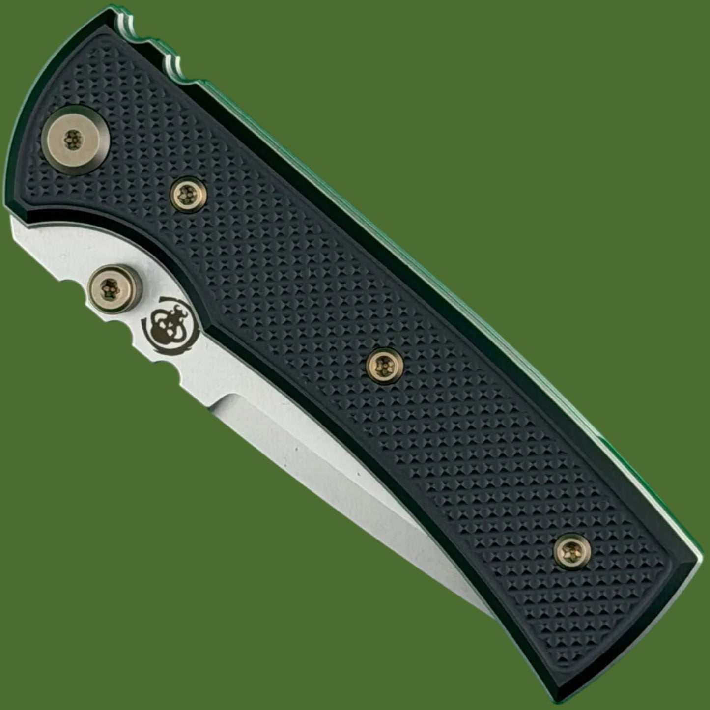 Chaves Blue Label Redencion Street Liner Lock Black Knurled Aluminum Handles Bronze Hardware (Stonewash Drop Point)