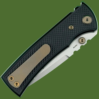 Chaves Blue Label Redencion Street Liner Lock Black Knurled Aluminum Handles Bronze Hardware (Stonewash Drop Point)
