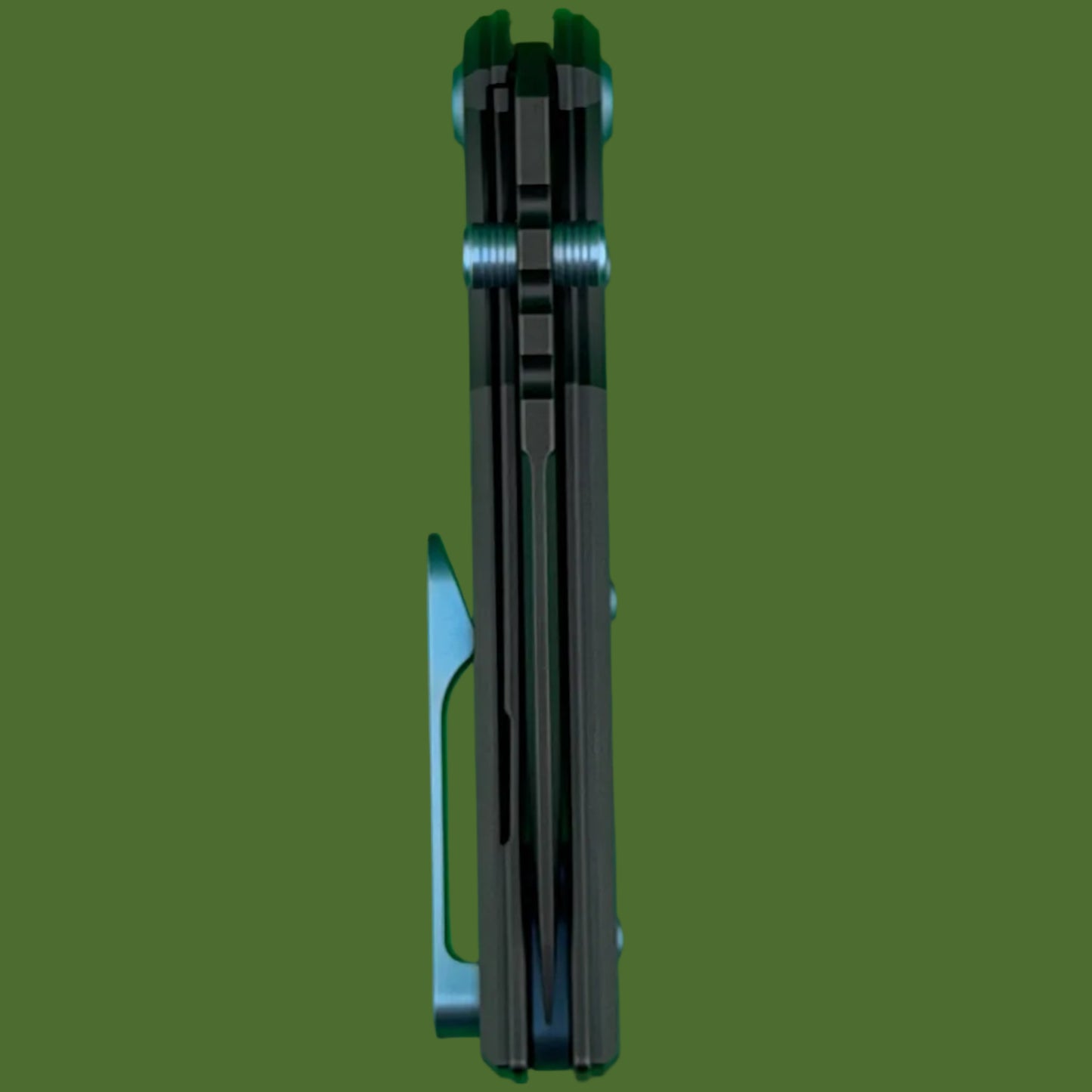 Chaves Blue Label Redencion Street Liner Lock Black Knurled Aluminum Handles Blue Hardware (Black Tanto)
