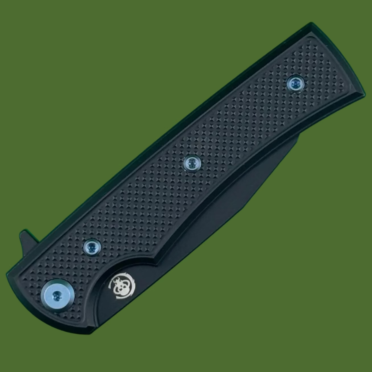 Chaves Blue Label Sangre Street Liner Lock Black Knurled Aluminum Handles Blue Hardware (Black)
