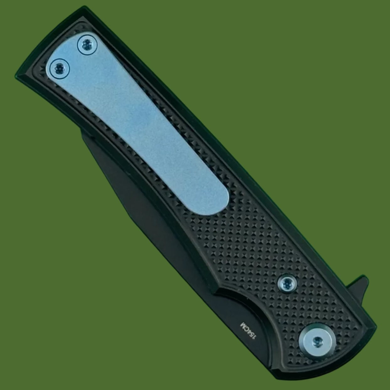 Chaves Blue Label Sangre Street Liner Lock Black Knurled Aluminum Handles Blue Hardware (Black)