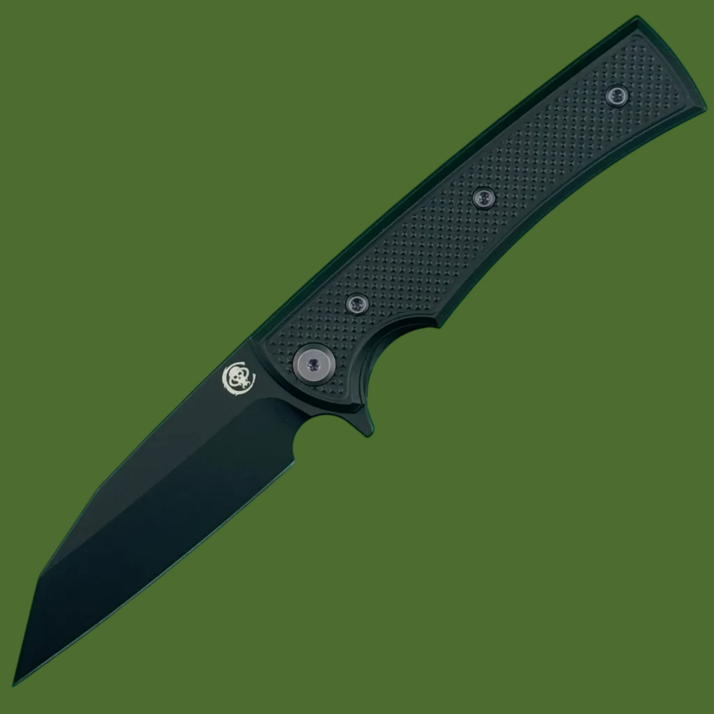 Chaves Blue Label Sangre Street Liner Lock Black Knurled Aluminum Handles Purple Hardware (Black)