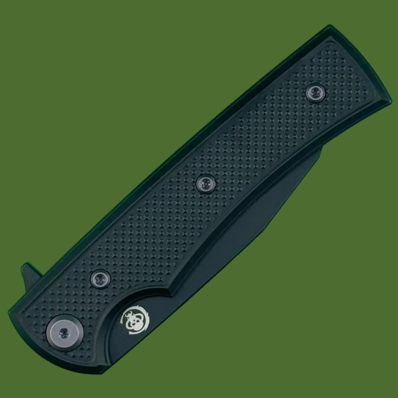 Chaves Blue Label Sangre Street Liner Lock Black Knurled Aluminum Handles Purple Hardware (Black)