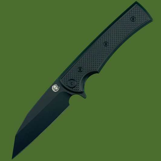 Chaves Blue Label Sangre Street Liner Lock Black Knurled Aluminum Black Hardware (Black)