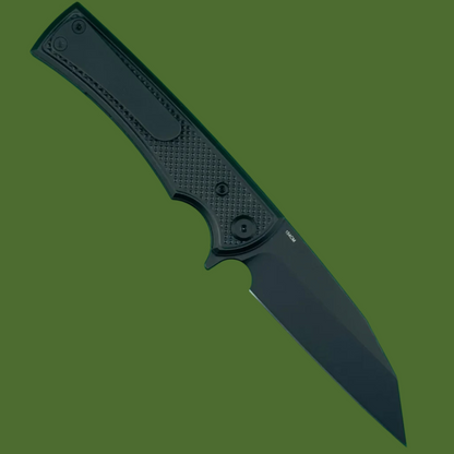 Chaves Blue Label Sangre Street Liner Lock Black Knurled Aluminum Black Hardware (Black)
