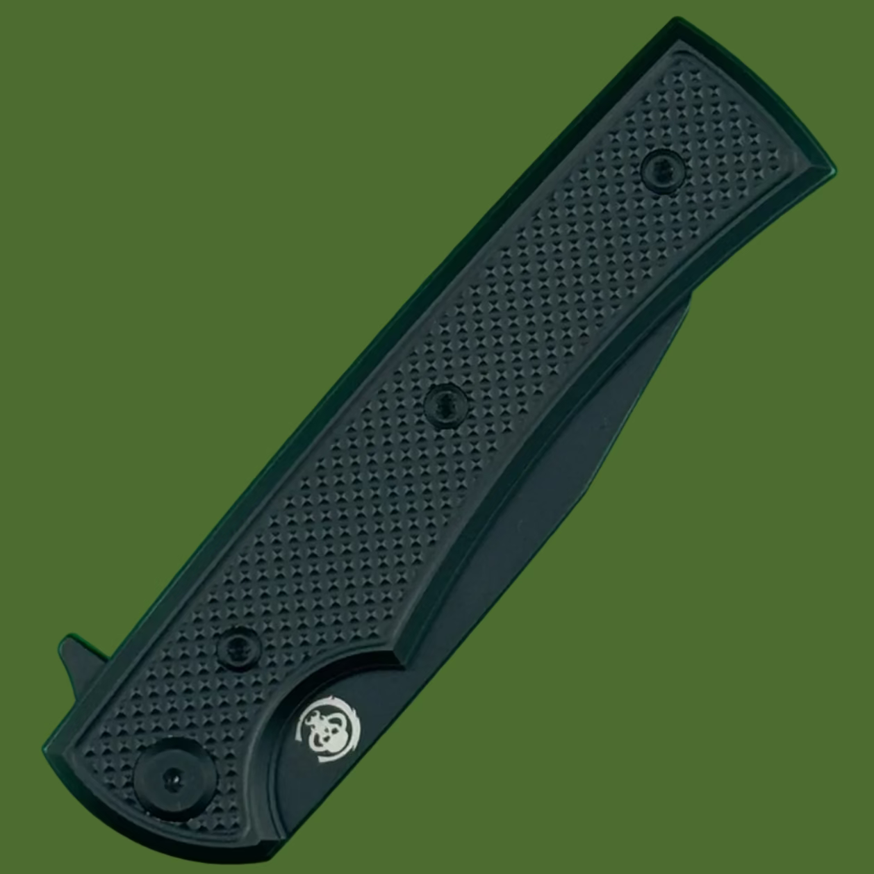 Chaves Blue Label Sangre Street Liner Lock Black Knurled Aluminum Black Hardware (Black)