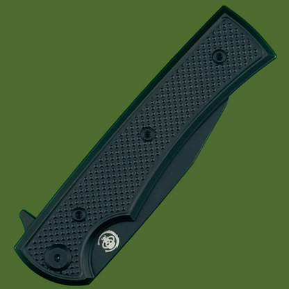 Chaves Blue Label Sangre Street Liner Lock Black Knurled Aluminum Black Hardware (Black)