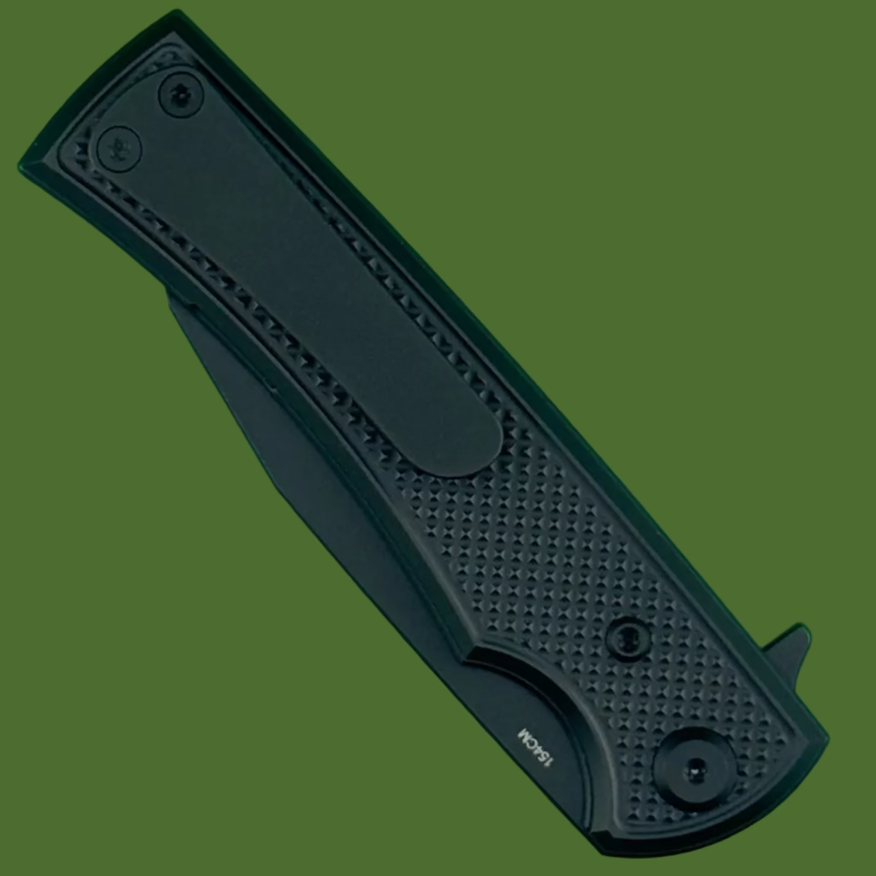 Chaves Blue Label Sangre Street Liner Lock Black Knurled Aluminum Black Hardware (Black)