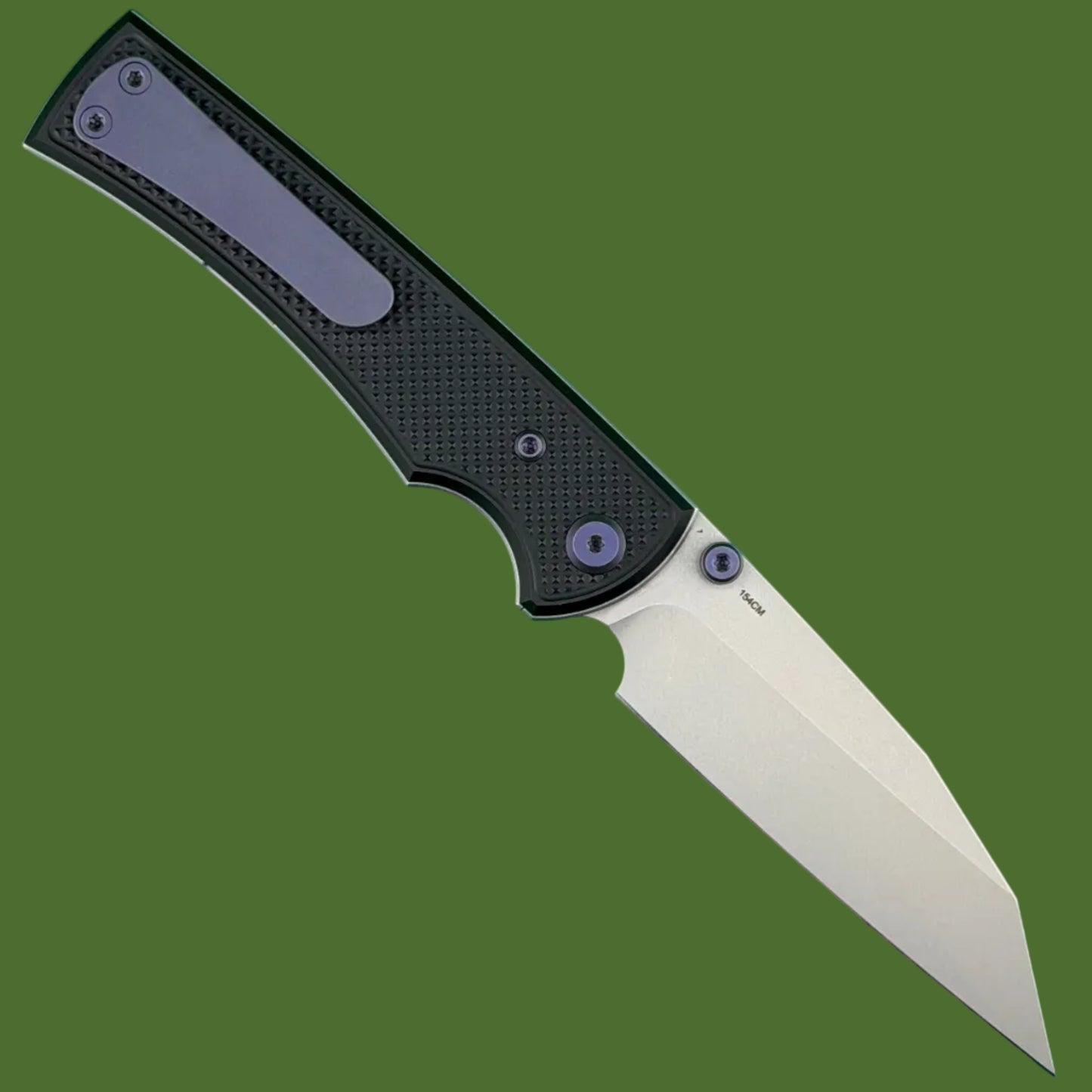 Chaves Blue Label Sangre 229 Liner Lock Black Knurled Aluminum Handle Purple Hardware (Stonewash)