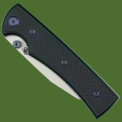 Chaves Blue Label Sangre 229 Liner Lock Black Knurled Aluminum Handle Purple Hardware (Stonewash)
