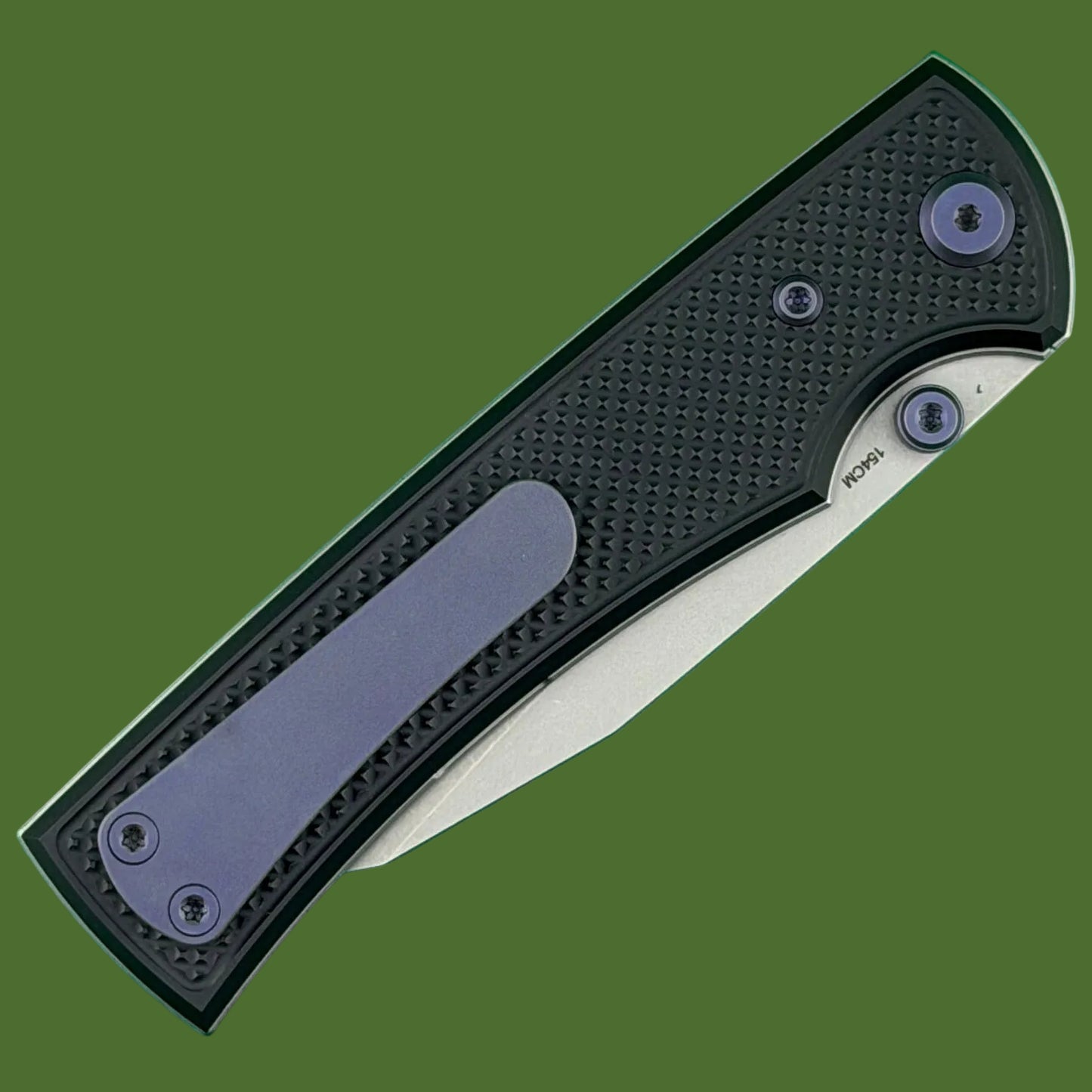 Chaves Blue Label Sangre 229 Liner Lock Black Knurled Aluminum Handle Purple Hardware (Stonewash)