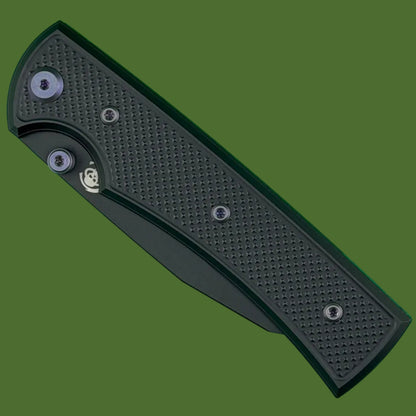 Chaves Blue Label Sangre 229 Liner Lock Black Knurled Aluminum Handles Purple Hardware (Black)