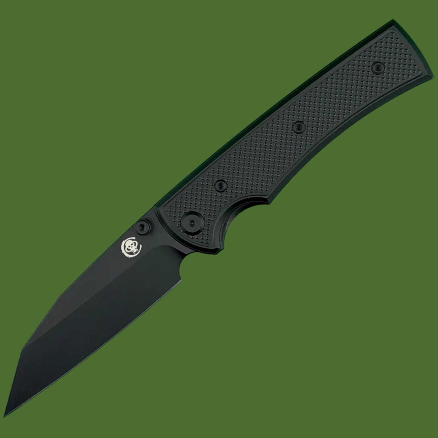 Chaves Blue Label Sangre 229 Liner Lock Black Knurled Aluminum Handles Black Hardware (Black)